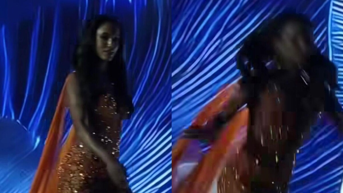 Miss Universe contestant falls during preliminary competition